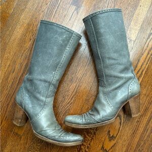 John Galliano Leather Western Boots